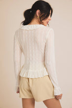 Load image into Gallery viewer, Button Up Ruffle Lace Top