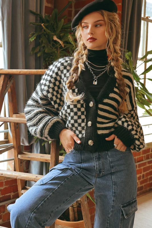 Marissa Checkered Cardigan