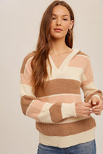 Load image into Gallery viewer, Soft Stripe Hooded Sweater