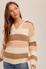 Load image into Gallery viewer, Soft Stripe Hooded Sweater