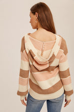 Load image into Gallery viewer, Soft Stripe Hooded Sweater