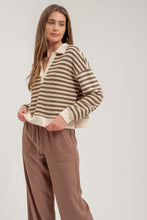 Load image into Gallery viewer, Striped Polo Knit Top