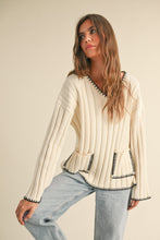 Load image into Gallery viewer, Wide Ribbed Stitch Detail Sweater