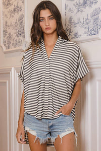 Dolman Sleeve Striped Top