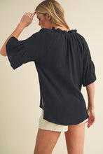 Load image into Gallery viewer, Tes 3/4 Sleeve Ruffle Top