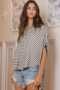 Dolman Sleeve Striped Top