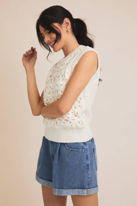 Sleeveless Crochet Knit Top