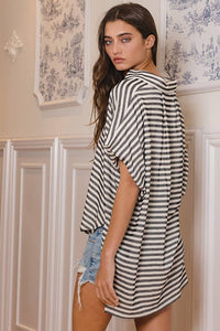 Dolman Sleeve Striped Top