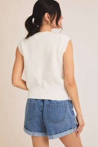 Sleeveless Crochet Knit Top