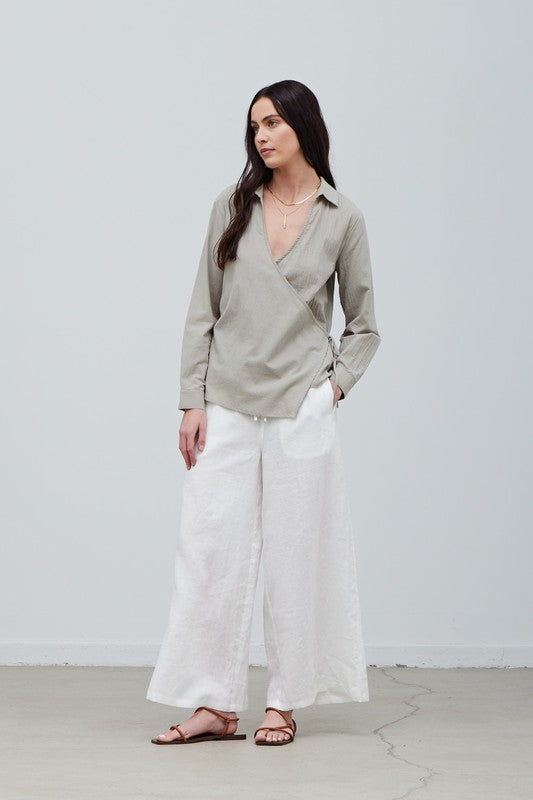 Carley Cotton Surplice Shirt