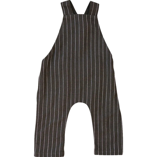 Charcoal Stripe Linen Cotton Overalls