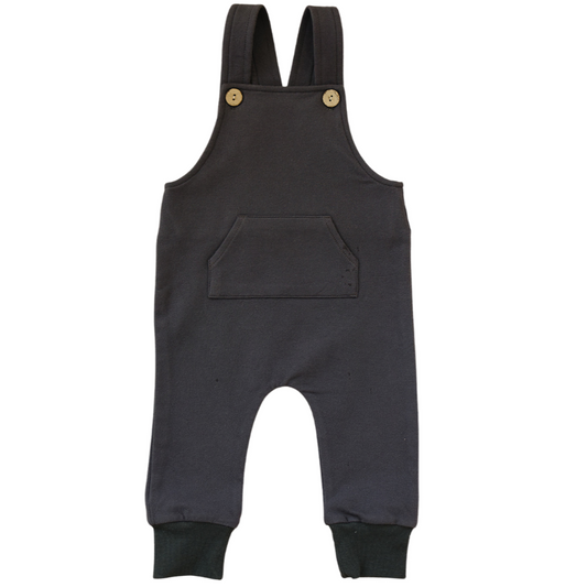 Charcoal French Terry Overalls