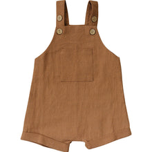 Load image into Gallery viewer, Camel Linen Short Overalls