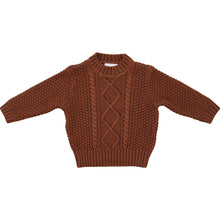 Load image into Gallery viewer, Dark Rust Cable Knit Sweater