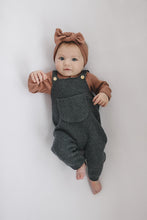 Load image into Gallery viewer, Charcoal Knit Pocket Overalls